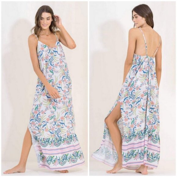 💕MAAJI💕 Debbie Cover-Up Maxi Dress ~ Chinoiserie Print Medium NWT - Picture 5 of 16